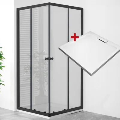 POINT BLACK HARD 80x80 Clear Štvorcový sprchovací kút s mramorovou vaničkou